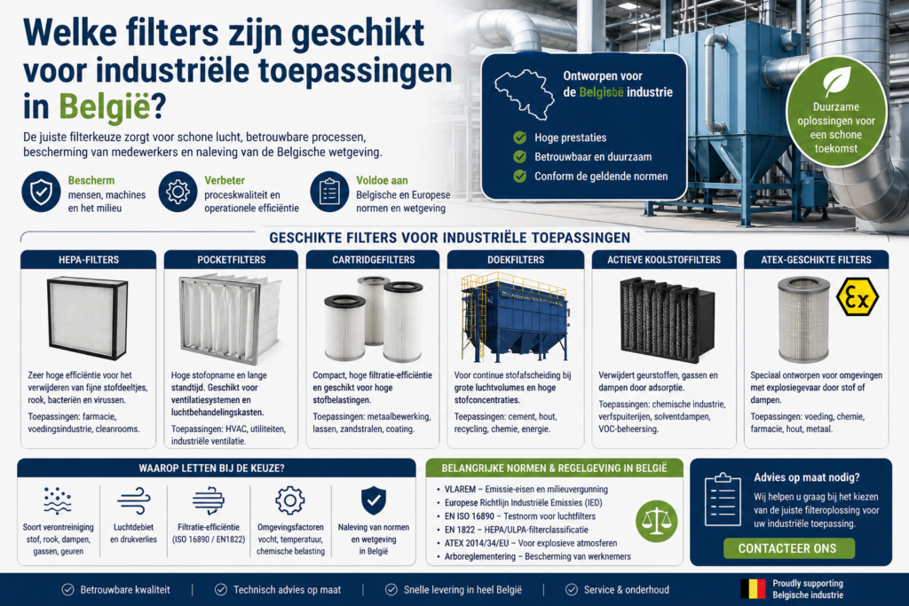 Welke filters zijn geschikt voor industriële toepassingen in Belgie