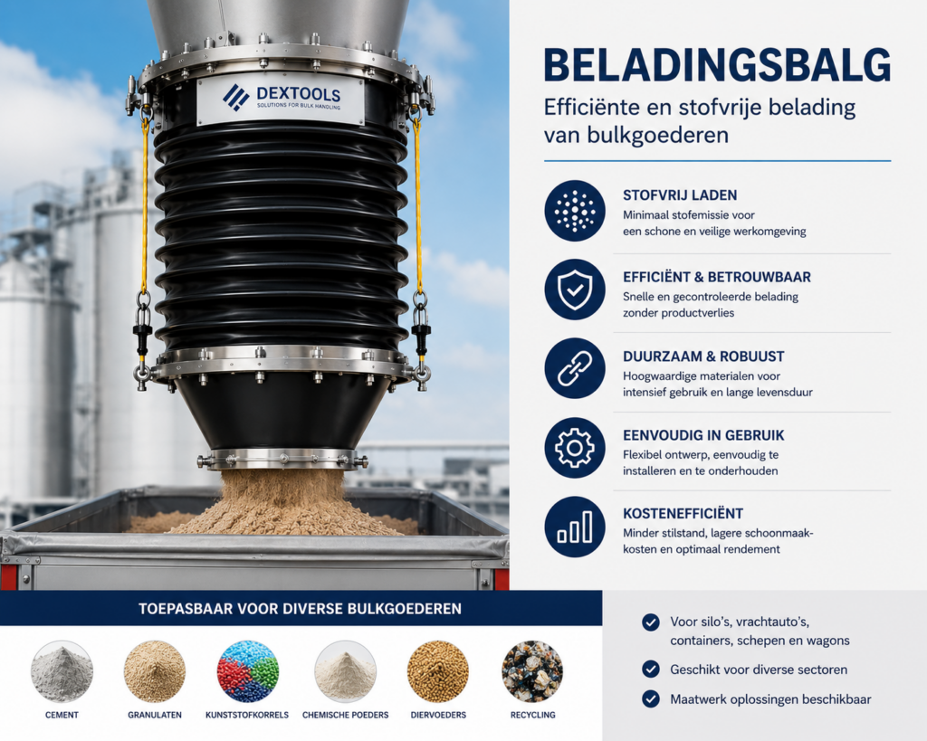 Beladingsbalg efficiënte en stofvrije belading van bulkgoederen