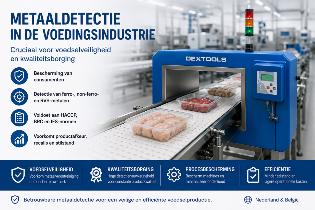 Metaaldetectie in de voedingsindustrie is cruciaal voor voedselveiligheid en kwaliteitsborging