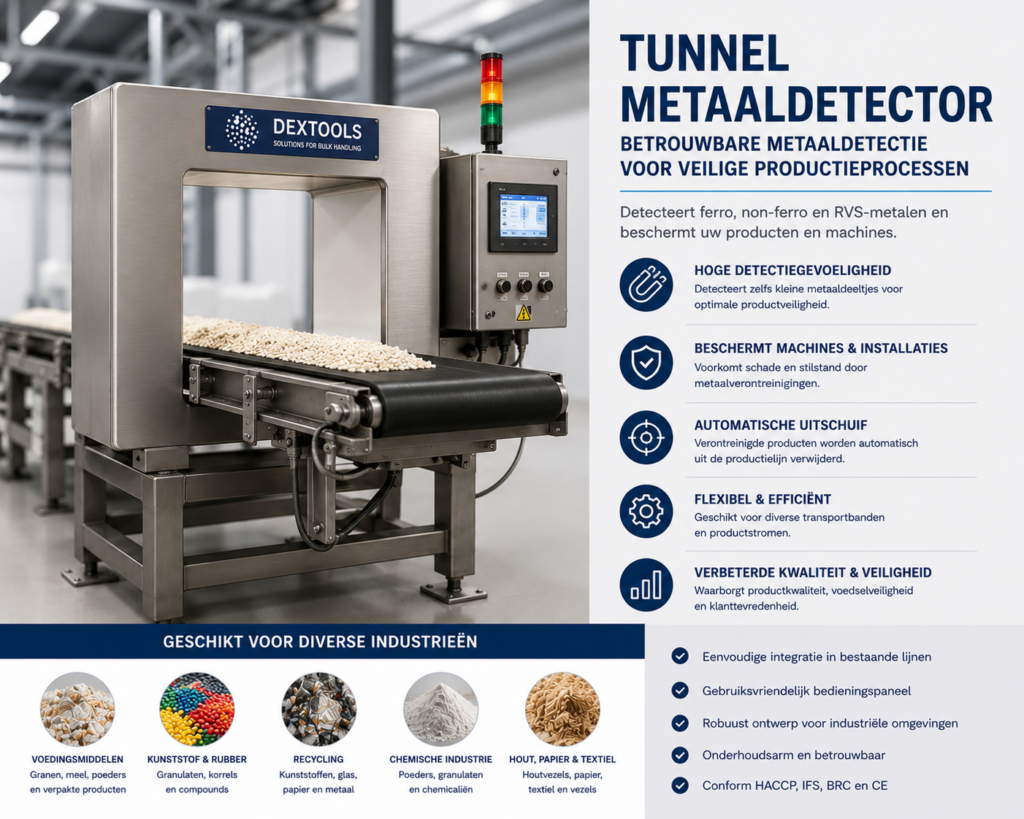 Tunnel Metaaldetector voor industriële metaaldetectie