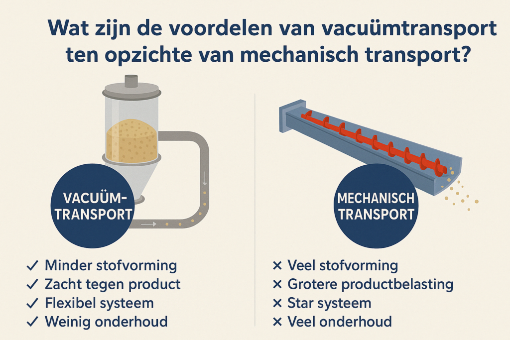 Wat zijn de voordelen van vacuümtransport ten opzichte van mechanisch transport?