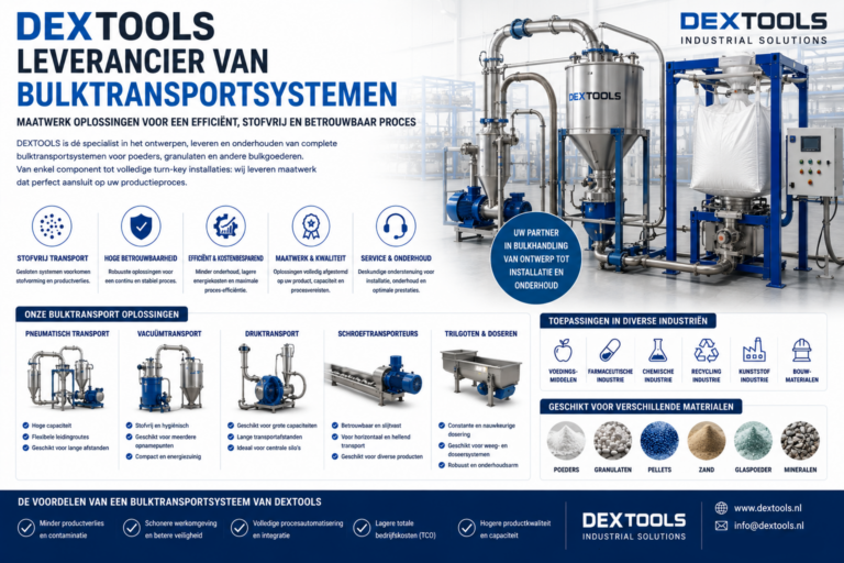Lees meer over het artikel Dextools Leverancier van bulktransportsystemen