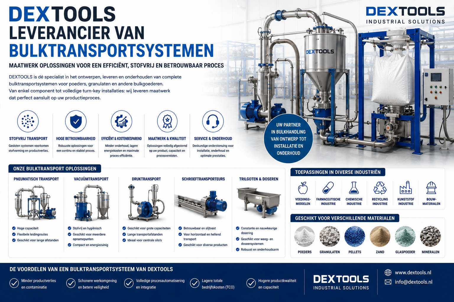 Dextools Leverancier van bulktransportsystemen