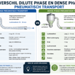 Verschil dilute phase en dense phase pneumatisch transport