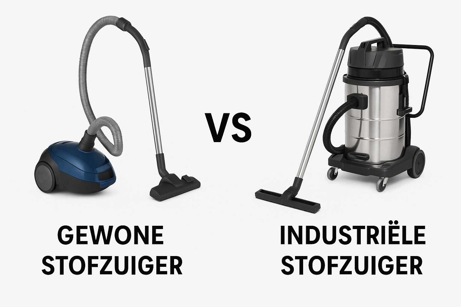 Verschil gewone stofzuiger en een industriële stofzuiger
