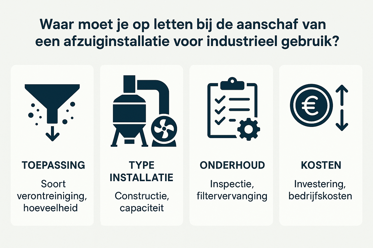 Aandachtspunten kiezen industriële afzuiginstallatie