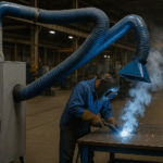 Afzuiging voor lasrook en dampen in een fabriek