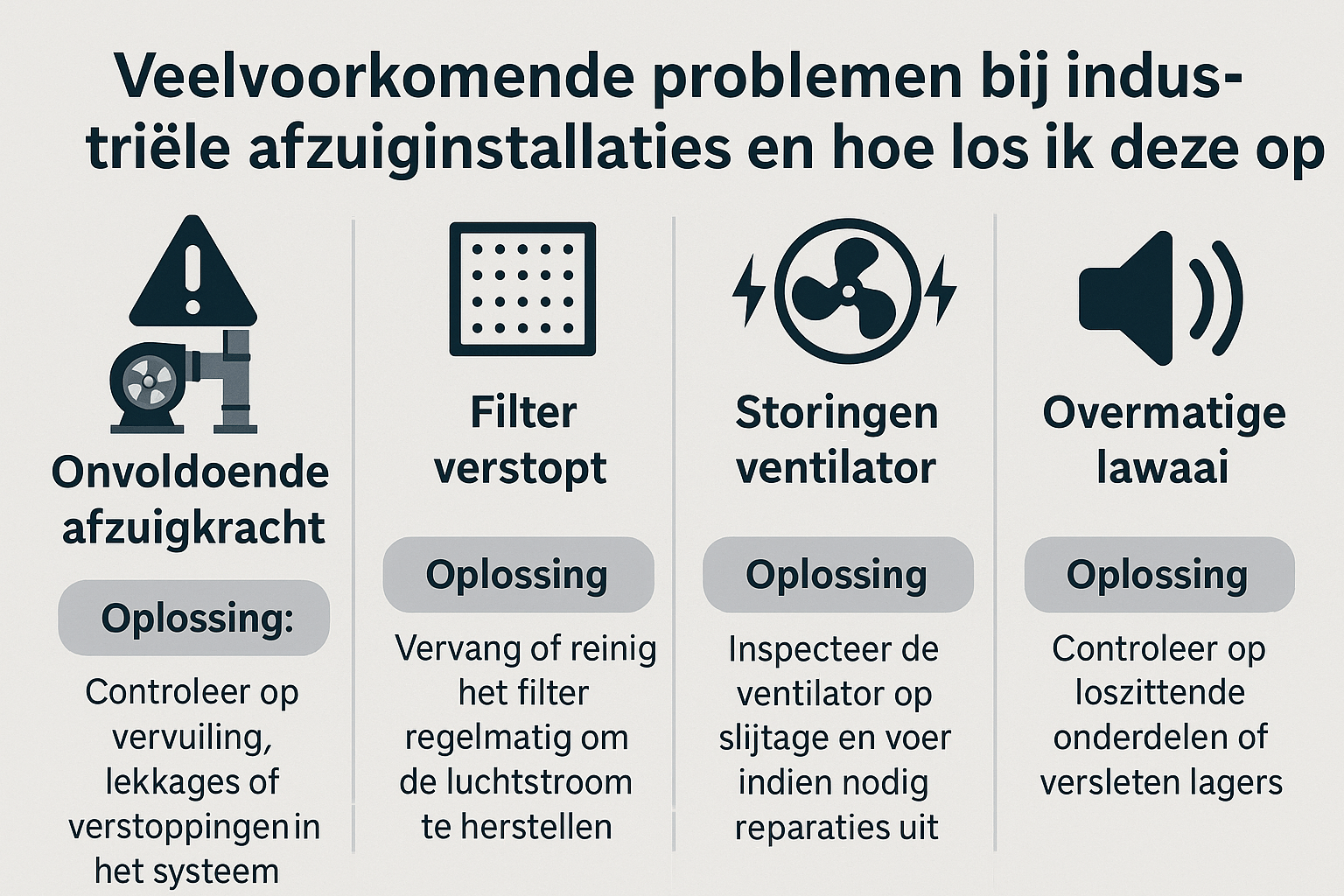 Veelvoorkomende problemen bij industriële afzuiginstallaties
