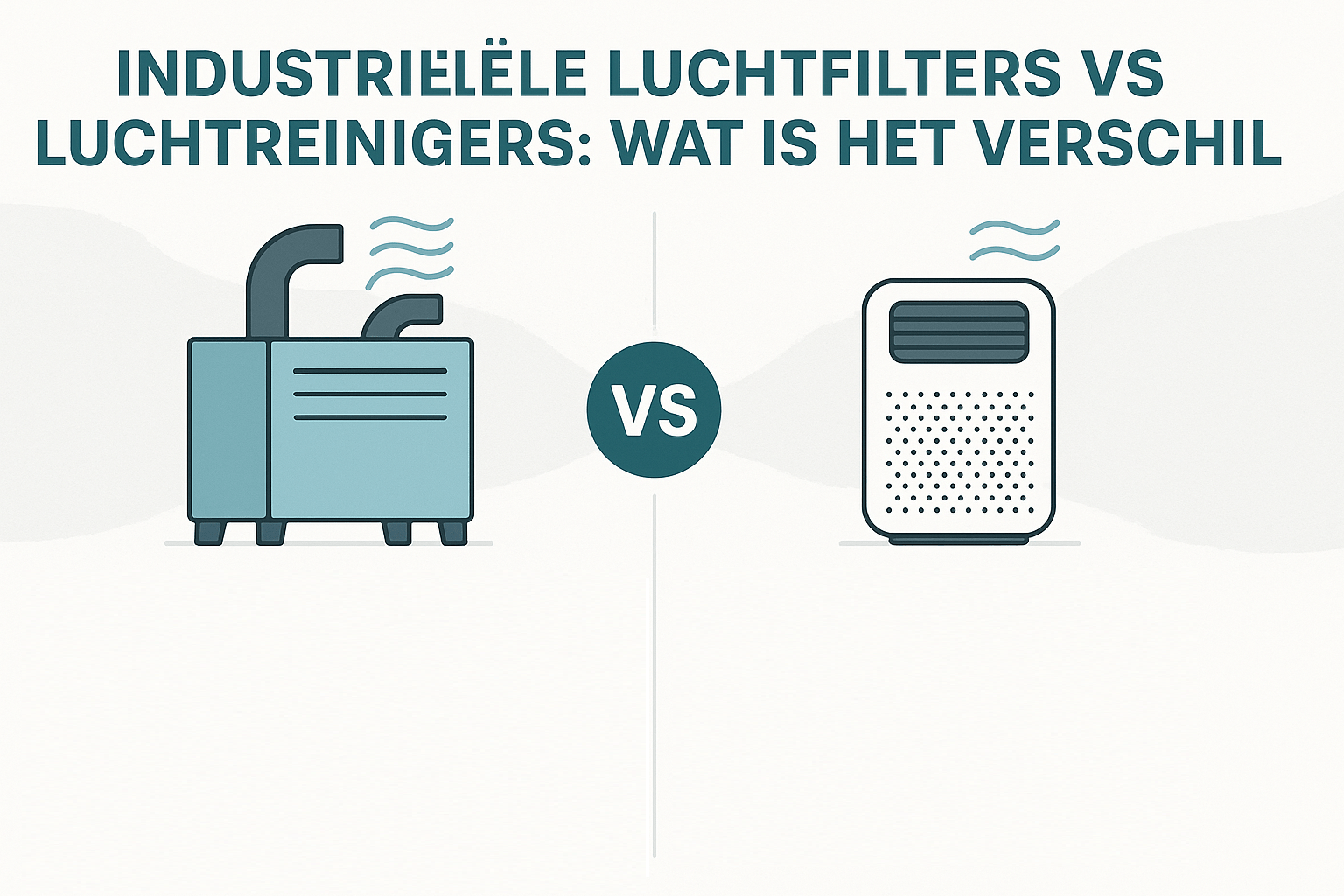Industriële luchtfilters vs luchtreinigers: wat is het verschil?