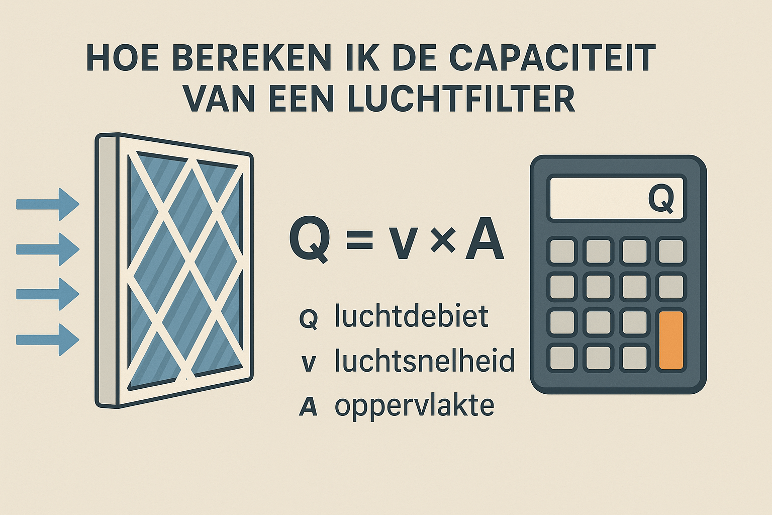 Hoe bereken ik de capaciteit van een luchtfilter?