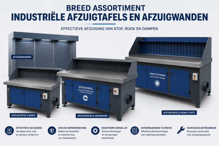 Lees meer over het artikel Breed assortiment industriële afzuigtafels en afzuigwanden
